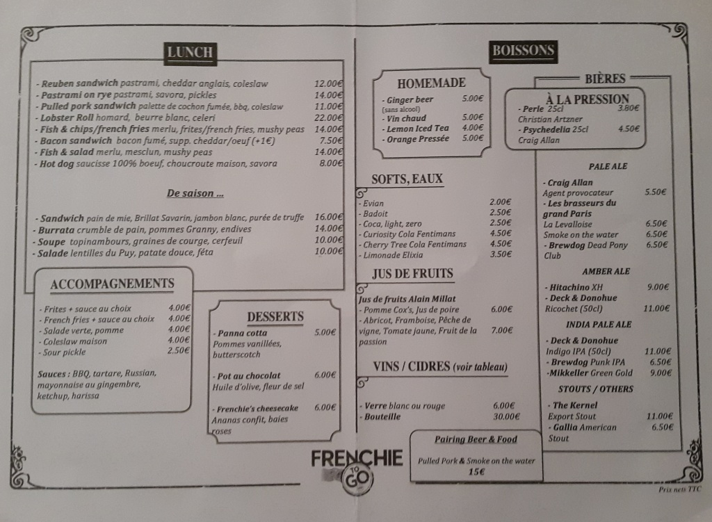 frenchie to go menu