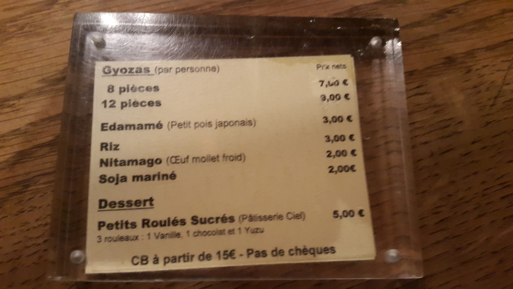 paris gyoza bar menu
